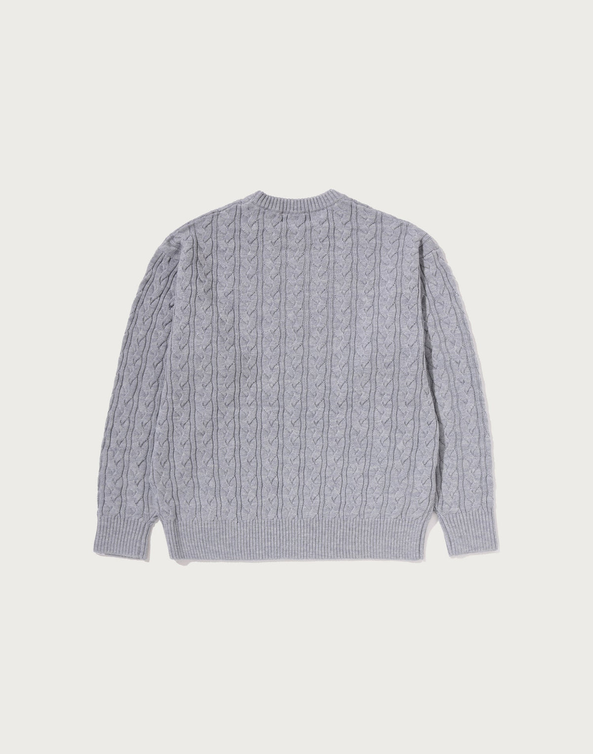 ONE POINT CABLE KNIT CREWNECK SWEATSHIRT MENS