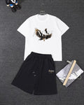 AMIRI Eagle Graphic Short‑Sleeve Tee & Drawstring Shorts Set