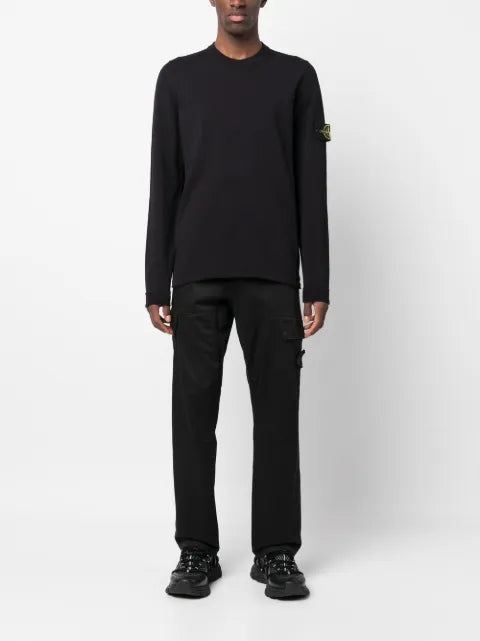 Stone Island Compass-patch crew-neck sweater