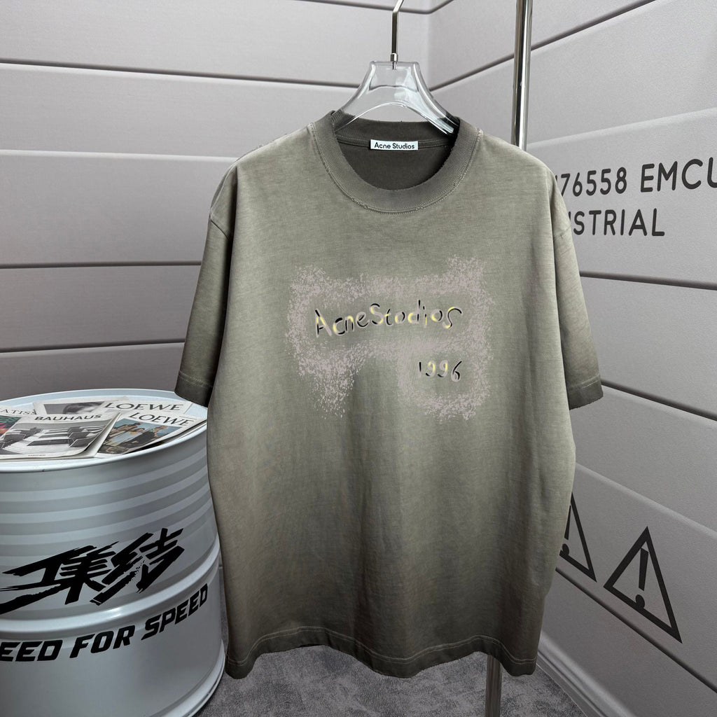 Acne Studios Back Circular‑Print T‑Shirt, Off‑White