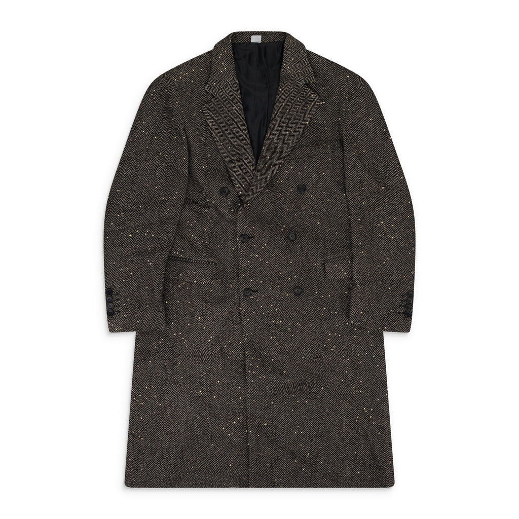 Black Sand Herringbone Sequin Long Coat