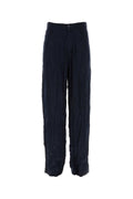 Balenciaga Men Dark Bue Satin 5 Pocket Pant