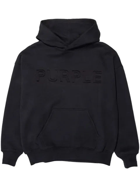 Purple Brand logo-embossed fleece hoodie