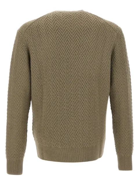 BOSS H-Hitalo herringbone round-neck sweater