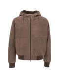 VOLFAGLI shearling-lined hooded bomber jacket