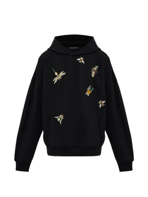 Balmain appliqué-embellished cotton hoodie