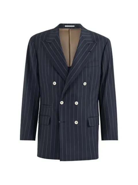 Brunello Cucinelli chalk-stripe double-breasted blazer