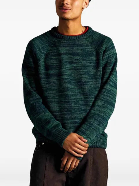 Pop Trading Company melange-knit logo-embroidered sweater