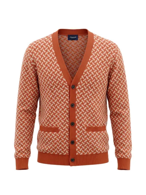 Drumohr Biscottino-jacquard cashmere cardigan