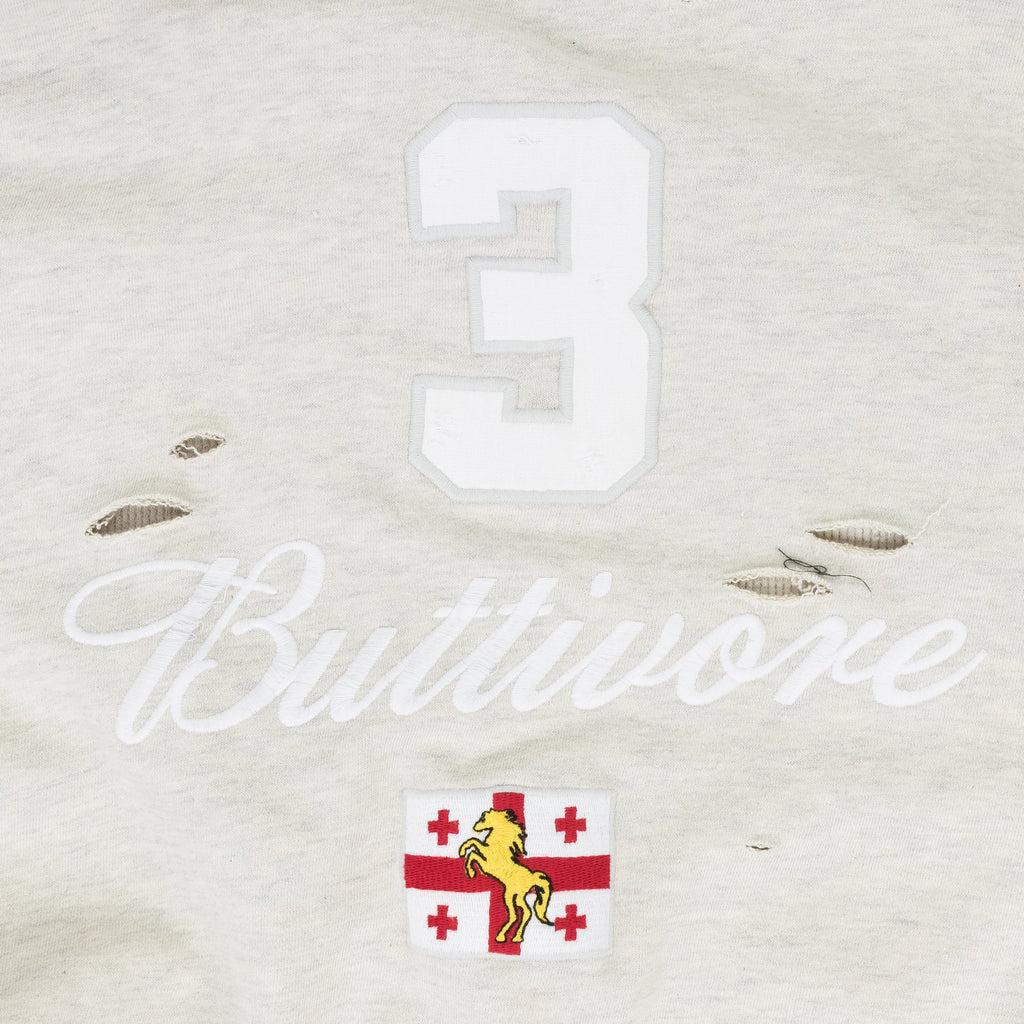 Oatmeal Melange 'Buttivore' Fur Lined Zip Hoodie