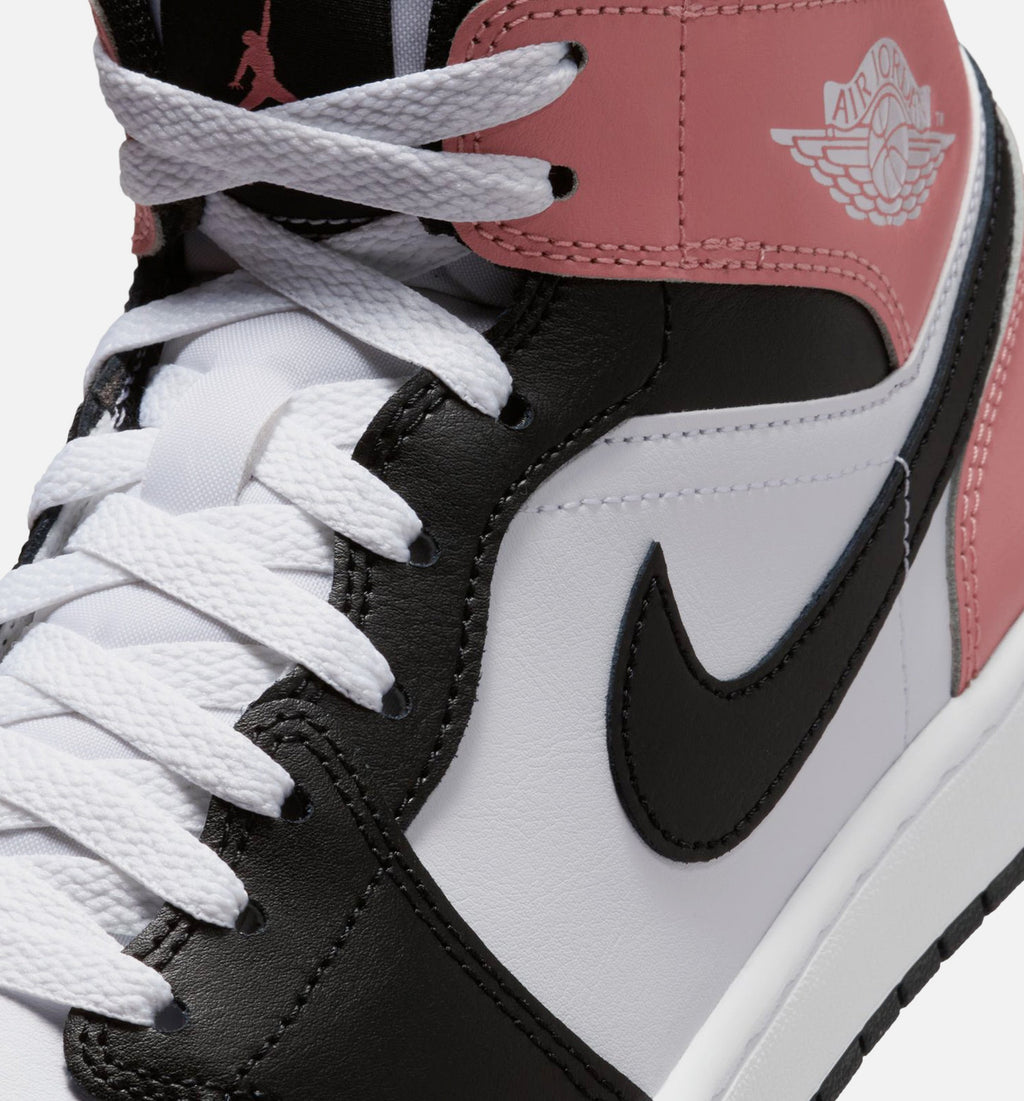 Air Jordan 1 Mid Men's Sneakers | White/Rust Pink/Black