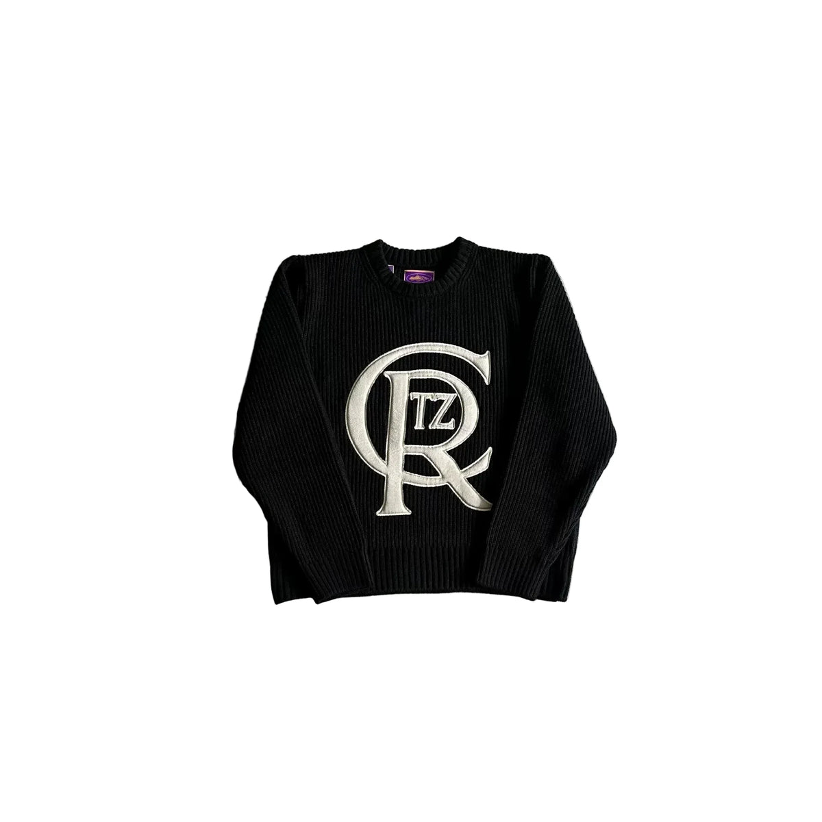 Corteiz Embroidered Knit Cardigan Jacket – Black