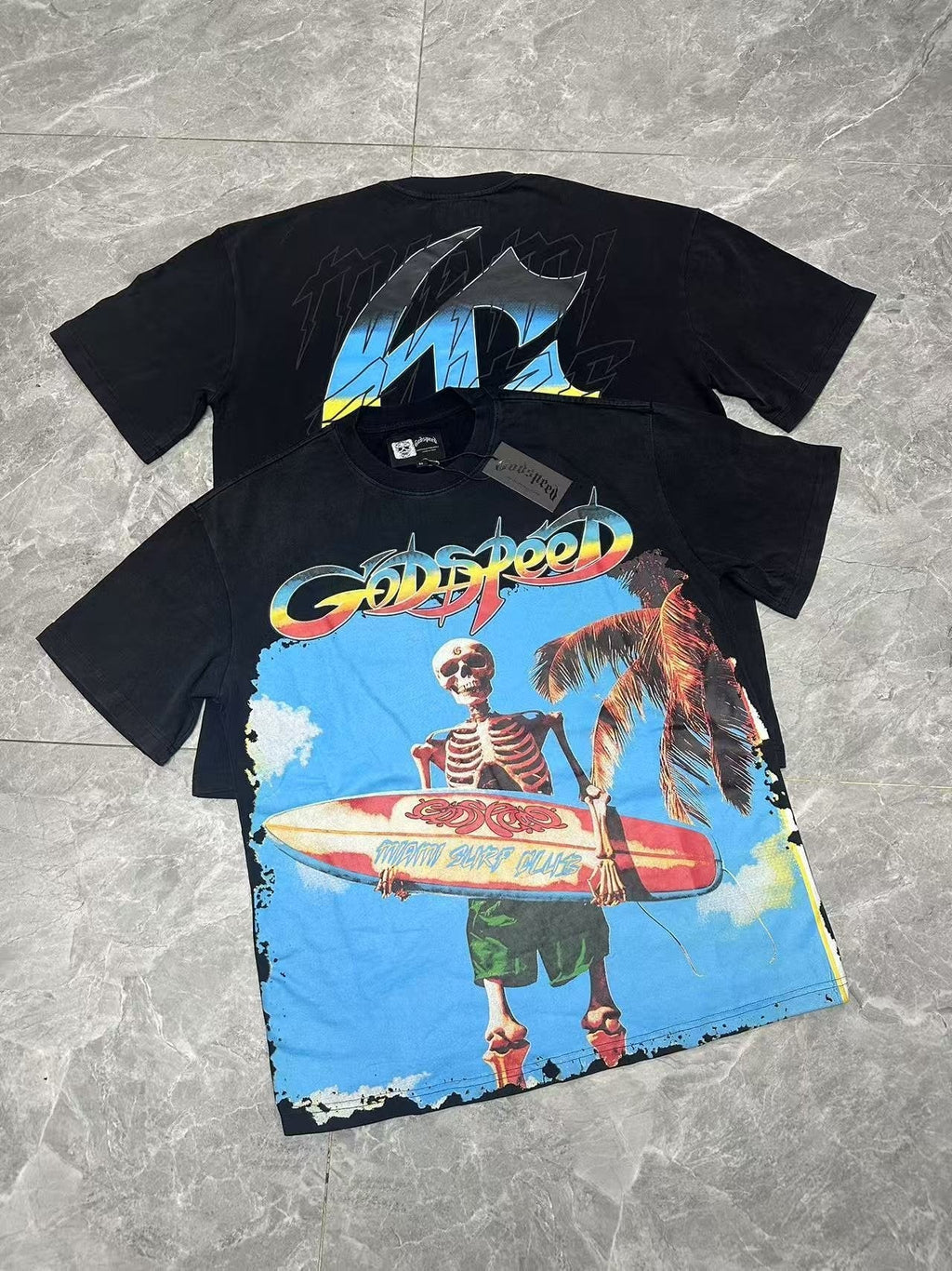 Godspeed Skeleton Surfer Graphic T-Shirt