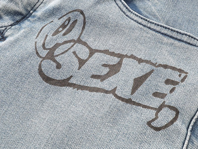 Ksubi Light Blue Graffiti Slim Tapered Jeans