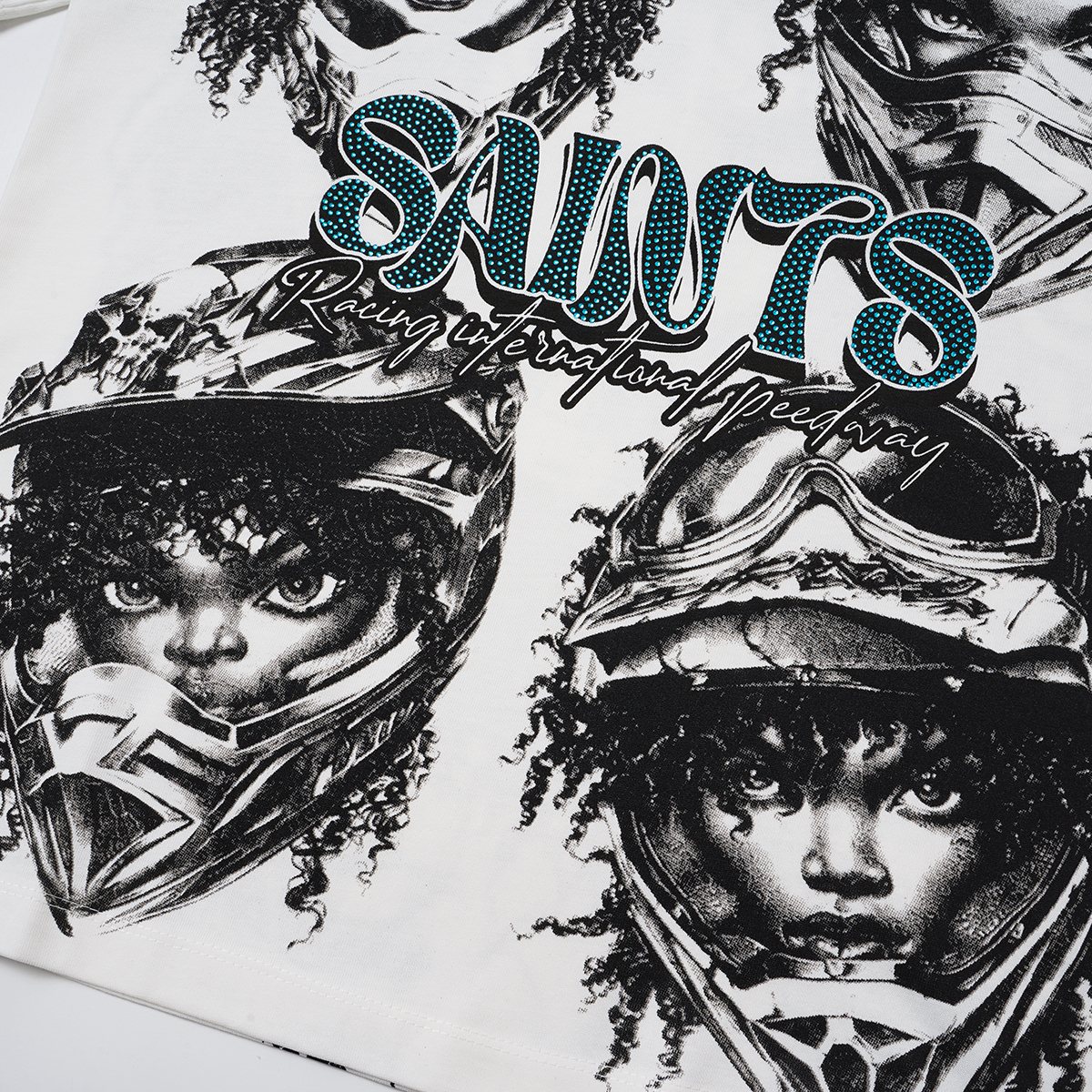 SAINT Racing Portrait Rhinestone Short-Sleeve T-Shirt