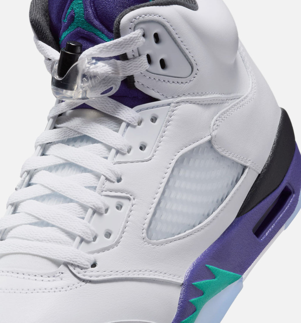 Air Jordan 5 Retro Grape | Men's Lifestyle Shoe | White/New Emerald/Grape Ice/Black