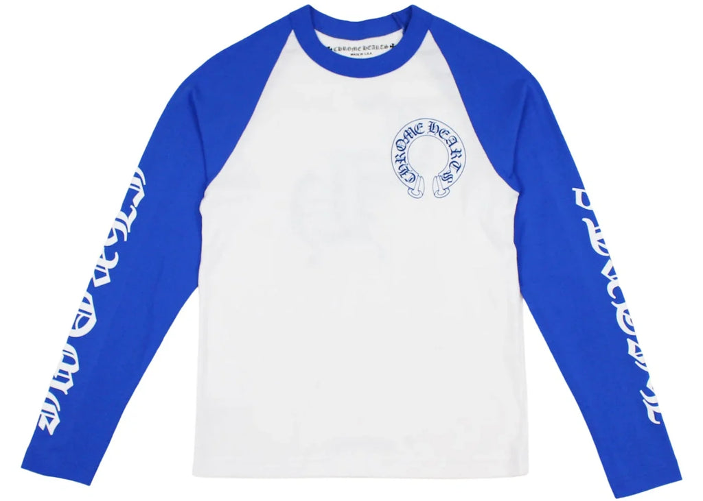 Chrome Hearts CH Baseball Long Sleeves Shirt White/Blue