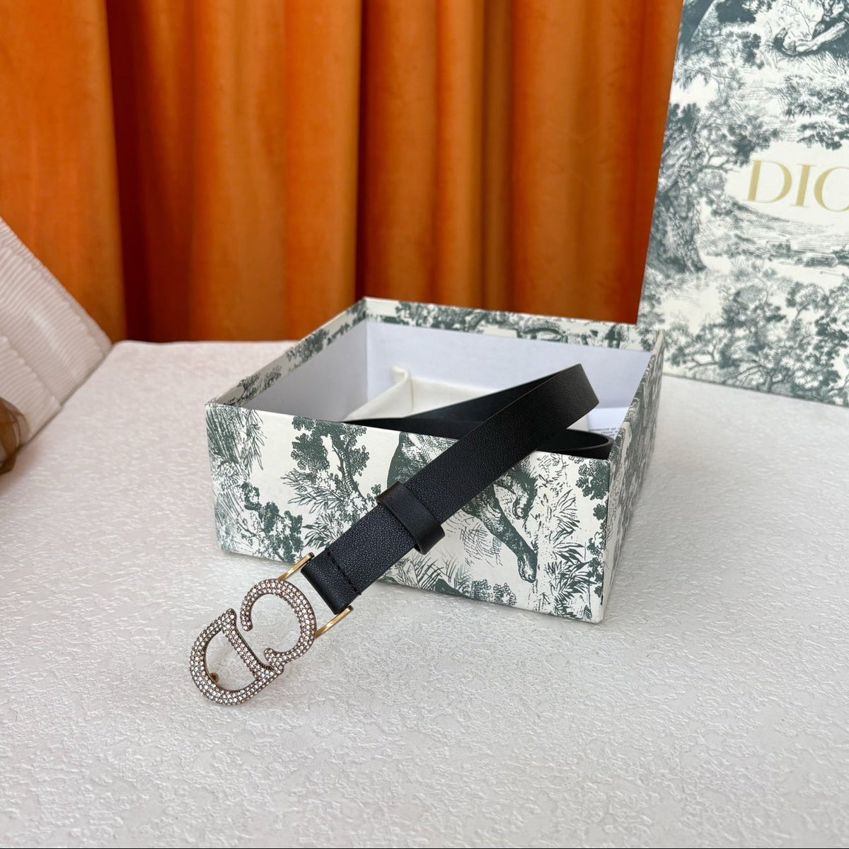 DIOR 25S BELT 20 MM IN BLACK CALFSKIN 595244