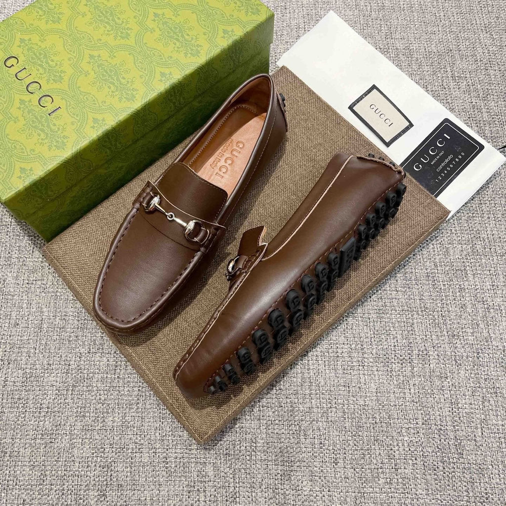 Gucci Brown Bit Loafers