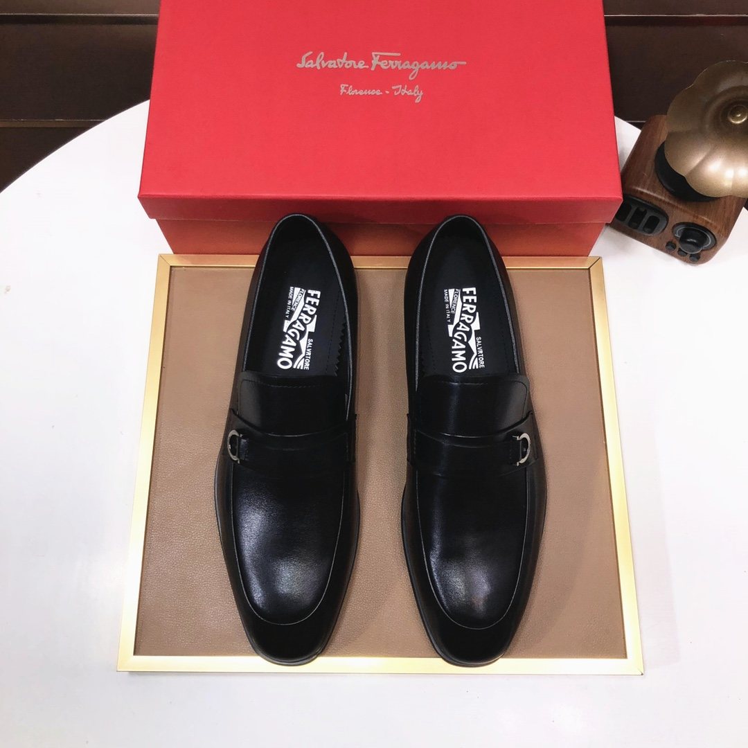 Ferragamo Buckle Slip-On Loafers