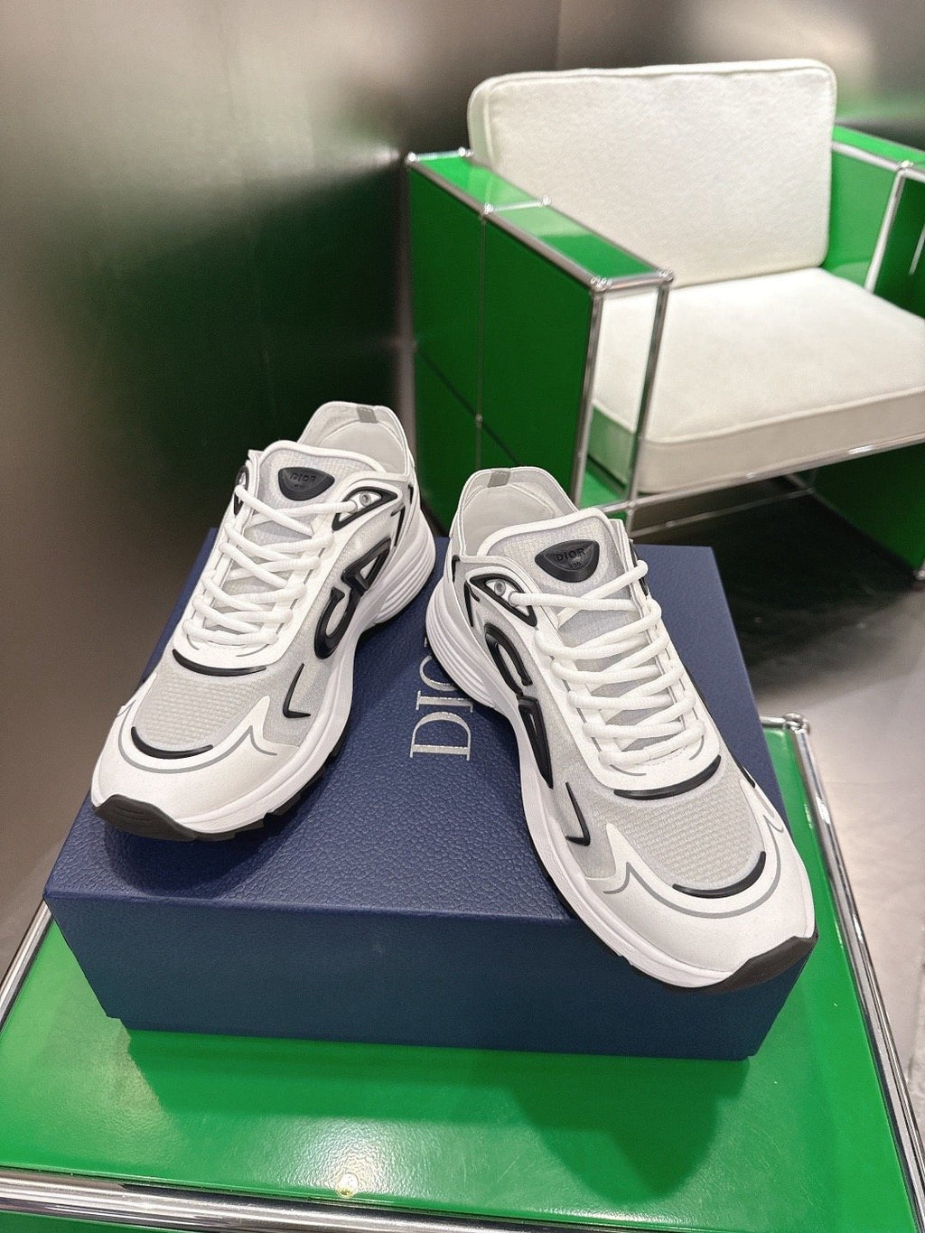Dior Black and White Accent Low-Top Sneakers