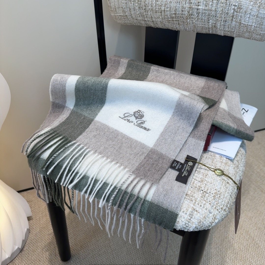 Loro Piana Fringed Plaid Scarf