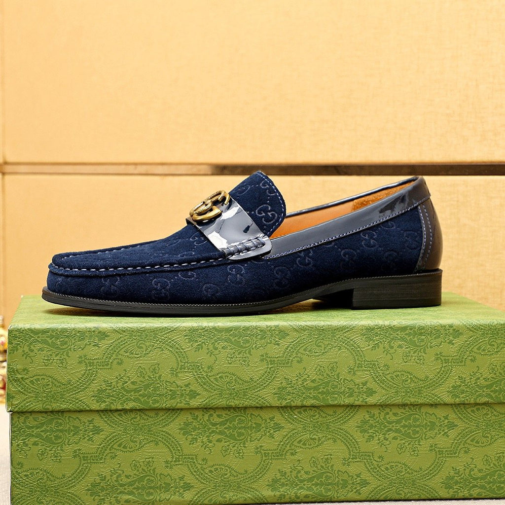 Gucci Monogram Logo-Hardware Loafers