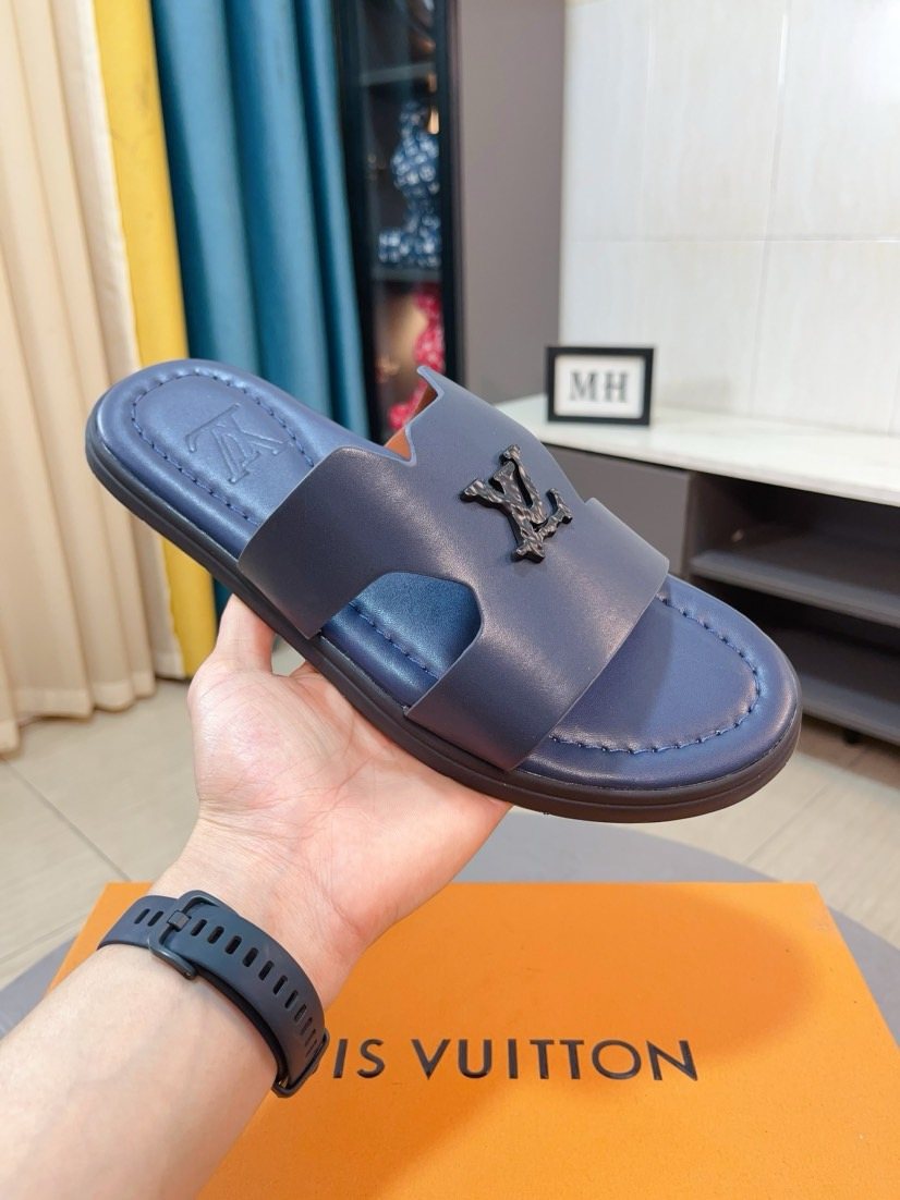 Louis Vuitton Men's Interlaced Strap Slide Sandals