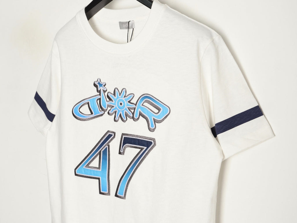 Dior 47 Gradient-Style Lettering Short-Sleeve T-Shirt - Cream